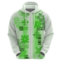 Hawaiian Quilt Hoodie Vintage Pattern Green LT05 - Polynesian Pride