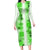 Hawaiian Quilt Long Sleeve Bodycon Dress Vintage Pattern Green LT05 Long Dress Green - Polynesian Pride