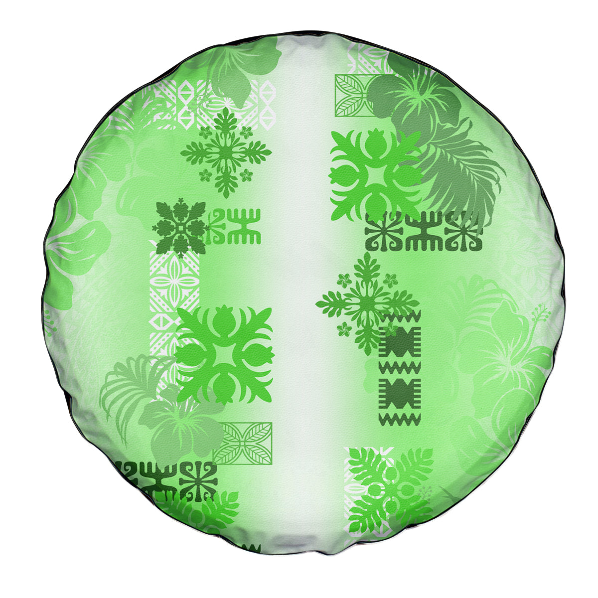 Hawaiian Quilt Spare Tire Cover Vintage Pattern Green LT05 - Polynesian Pride