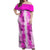 Hawaiian Quilt Off Shoulder Maxi Dress Vintage Pattern Pink LT05 Women Pink - Polynesian Pride