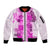 Hawaiian Quilt Sleeve Zip Bomber Jacket Vintage Pattern Pink LT05 Unisex Pink - Polynesian Pride