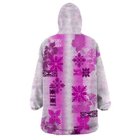 Hawaiian Quilt Wearable Blanket Hoodie Vintage Pattern Pink LT05 - Polynesian Pride