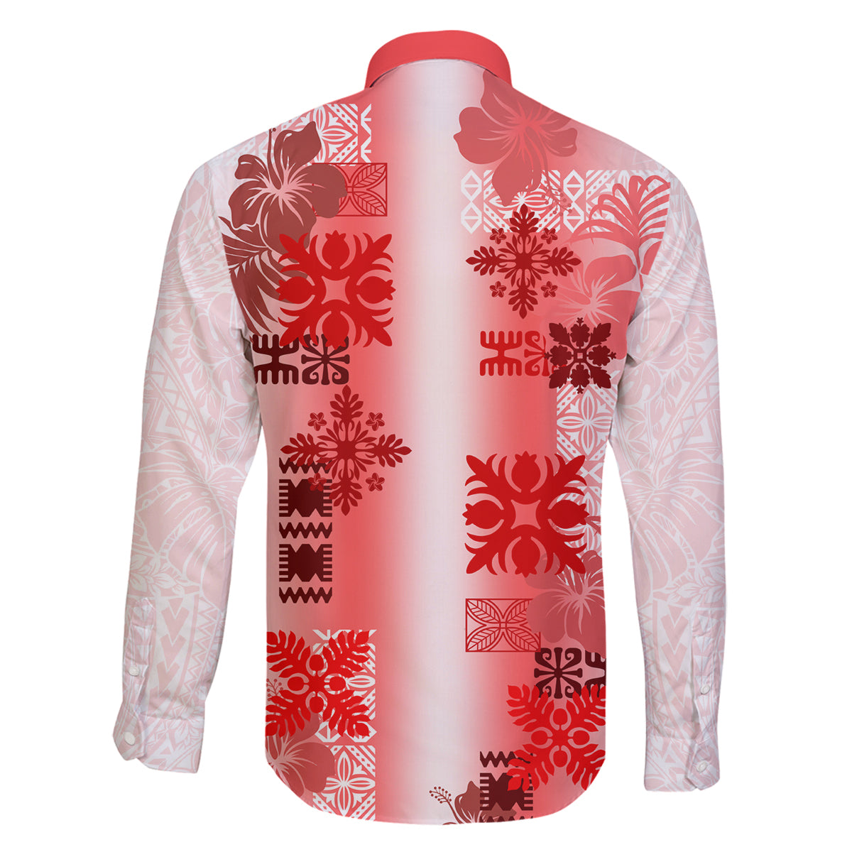 Hawaiian Quilt Family Matching Long Sleeve Bodycon Dress and Hawaiian Shirt Vintage Pattern Red LT05 - Polynesian Pride