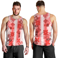 Hawaiian Quilt Men Tank Top Vintage Pattern Red LT05 - Polynesian Pride