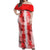 Hawaiian Quilt Off Shoulder Maxi Dress Vintage Pattern Red LT05 Women Red - Polynesian Pride