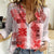 Hawaiian Quilt Women Casual Shirt Vintage Pattern Red LT05 Female Red - Polynesian Pride