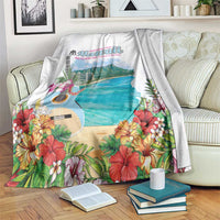 Aloha Hawaii Waikiki Beach Landscape Blanket LT05 White - Polynesian Pride