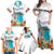 Aloha Hawaii Waikiki Beach Landscape Family Matching Off Shoulder Maxi Dress and Hawaiian Shirt