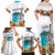 Aloha Hawaii Waikiki Beach Landscape Family Matching Off Shoulder Maxi Dress and Hawaiian Shirt