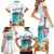 Aloha Hawaii Waikiki Beach Landscape Family Matching Short Sleeve Bodycon Dress and Hawaiian Shirt