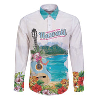 Aloha Hawaii Waikiki Beach Landscape Family Matching Short Sleeve Bodycon Dress and Hawaiian Shirt