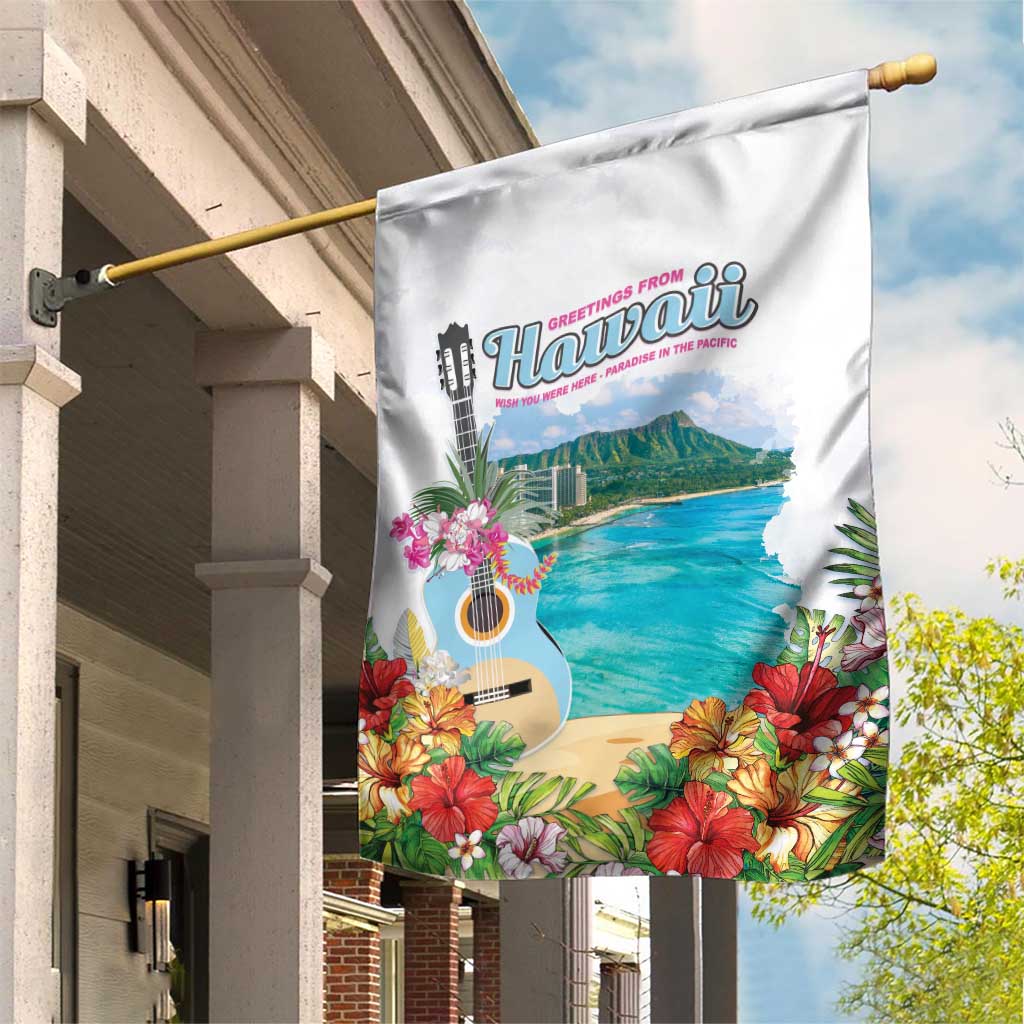 Aloha Hawaii Waikiki Beach Landscape Garden Flag LT05 House Flag White - Polynesian Pride