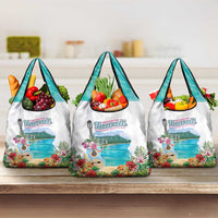 Aloha Hawaii Waikiki Beach Landscape Grocery Bag LT05 3-pack One Size White - Polynesian Pride