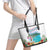 Aloha Hawaii Waikiki Beach Landscape Leather Tote Bag