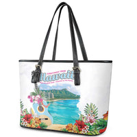 Aloha Hawaii Waikiki Beach Landscape Leather Tote Bag LT05 - Polynesian Pride
