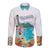 Aloha Hawaii Waikiki Beach Landscape Long Sleeve Button Shirt