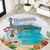 Aloha Hawaii Waikiki Beach Landscape Round Carpet