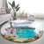 Aloha Hawaii Waikiki Beach Landscape Round Carpet