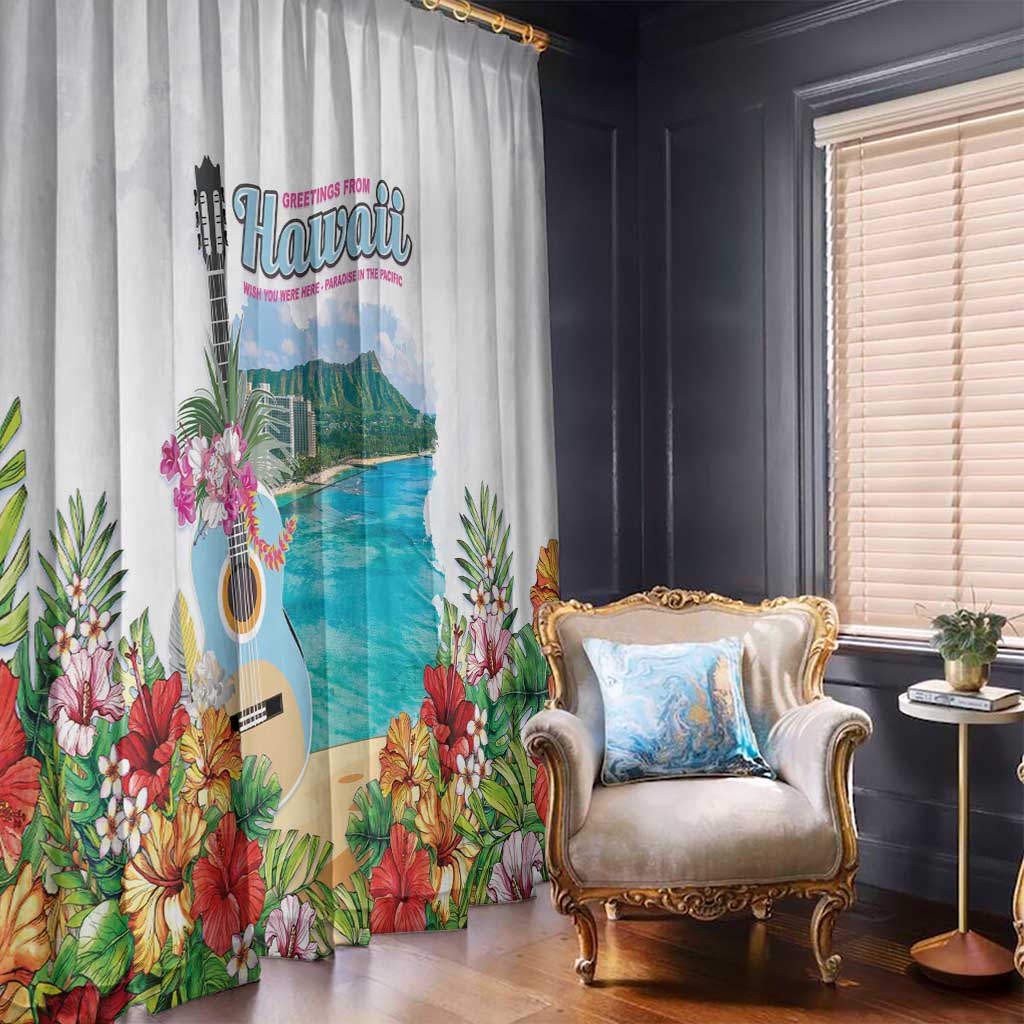 Aloha Hawaii Waikiki Beach Landscape Window Curtain