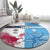 Custom Fiji And USA Palm Tree With Eagle Round Carpet LT05 - Polynesian Pride