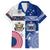 Custom Samoa And USA Together Family Matching Long Sleeve Bodycon Dress and Hawaiian Shirt LT05 Dad's Shirt - Short Sleeve Blue - Polynesian Pride