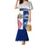 Custom Samoa And USA Together Family Matching Mermaid Dress and Hawaiian Shirt LT05 Mom's Dress Blue - Polynesian Pride