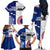 Custom Samoa And USA Together Family Matching Off Shoulder Long Sleeve Dress and Hawaiian Shirt LT05 - Polynesian Pride