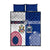 Custom Samoa And USA Together Quilt Bed Set LT05 Blue - Polynesian Pride