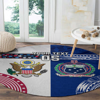 Custom Samoa And USA Together Round Carpet LT05 - Polynesian Pride