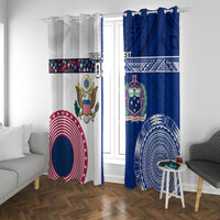 Custom Samoa And USA Together Window Curtain LT05 With Grommets Blue - Polynesian Pride