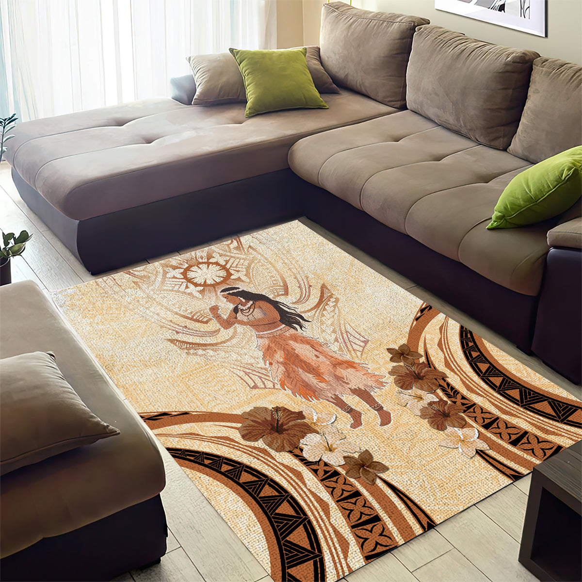 Tonga Women's Day Area Rug With Polynesian Pattern