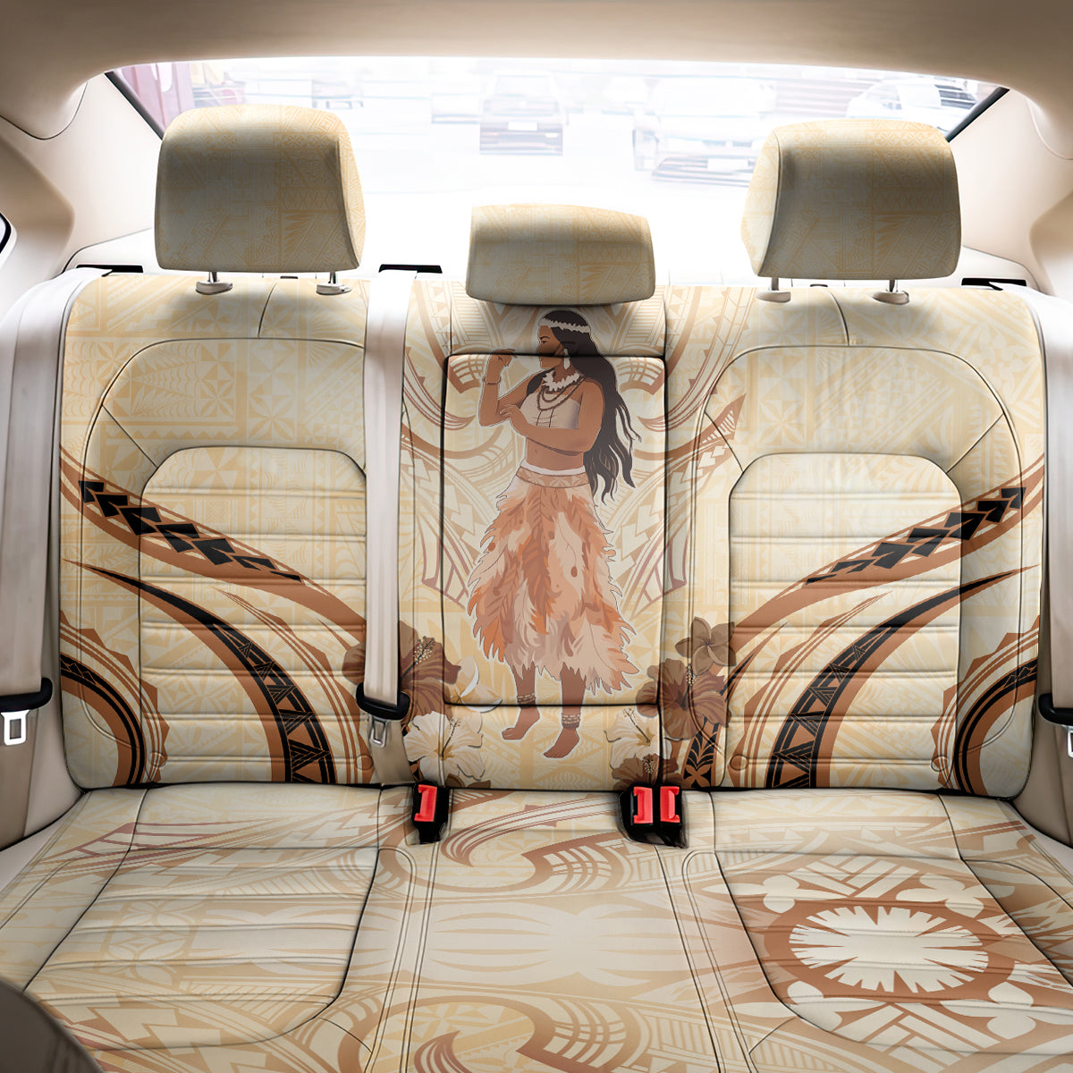 Tonga Women's Day Back Car Seat Cover With Polynesian Pattern LT05