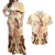 Tonga Women's Day Couples Matching Off Shoulder Maxi Dress and Hawaiian Shirt With Polynesian Pattern LT05 Beige - Polynesian Pride