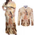 Tonga Women's Day Couples Matching Off Shoulder Maxi Dress and Long Sleeve Button Shirt With Polynesian Pattern LT05 Beige - Polynesian Pride