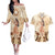 Tonga Women's Day Couples Matching Off The Shoulder Long Sleeve Dress and Hawaiian Shirt With Polynesian Pattern LT05 Beige - Polynesian Pride