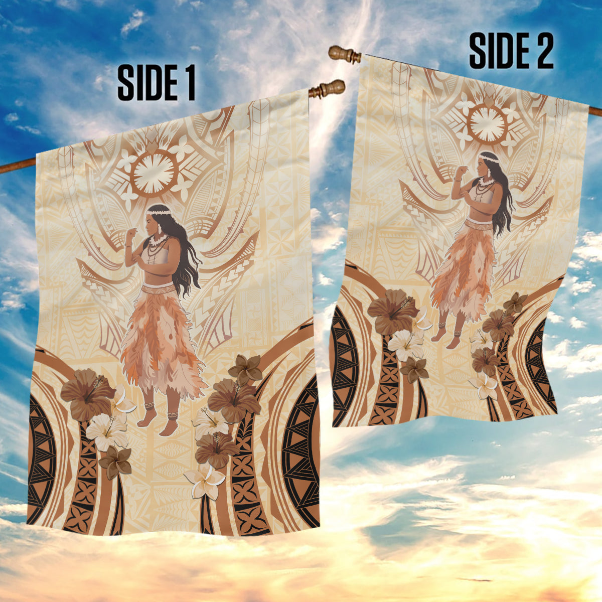 Tonga Women's Day Garden Flag With Polynesian Pattern