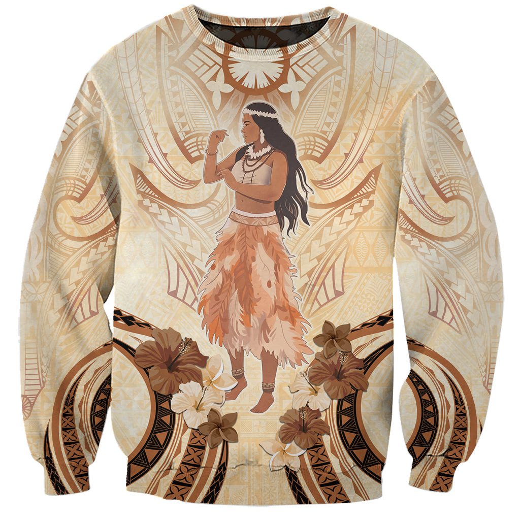 Tonga Women's Day Sweatshirt With Polynesian Pattern LT05 Unisex Beige - Polynesian Pride