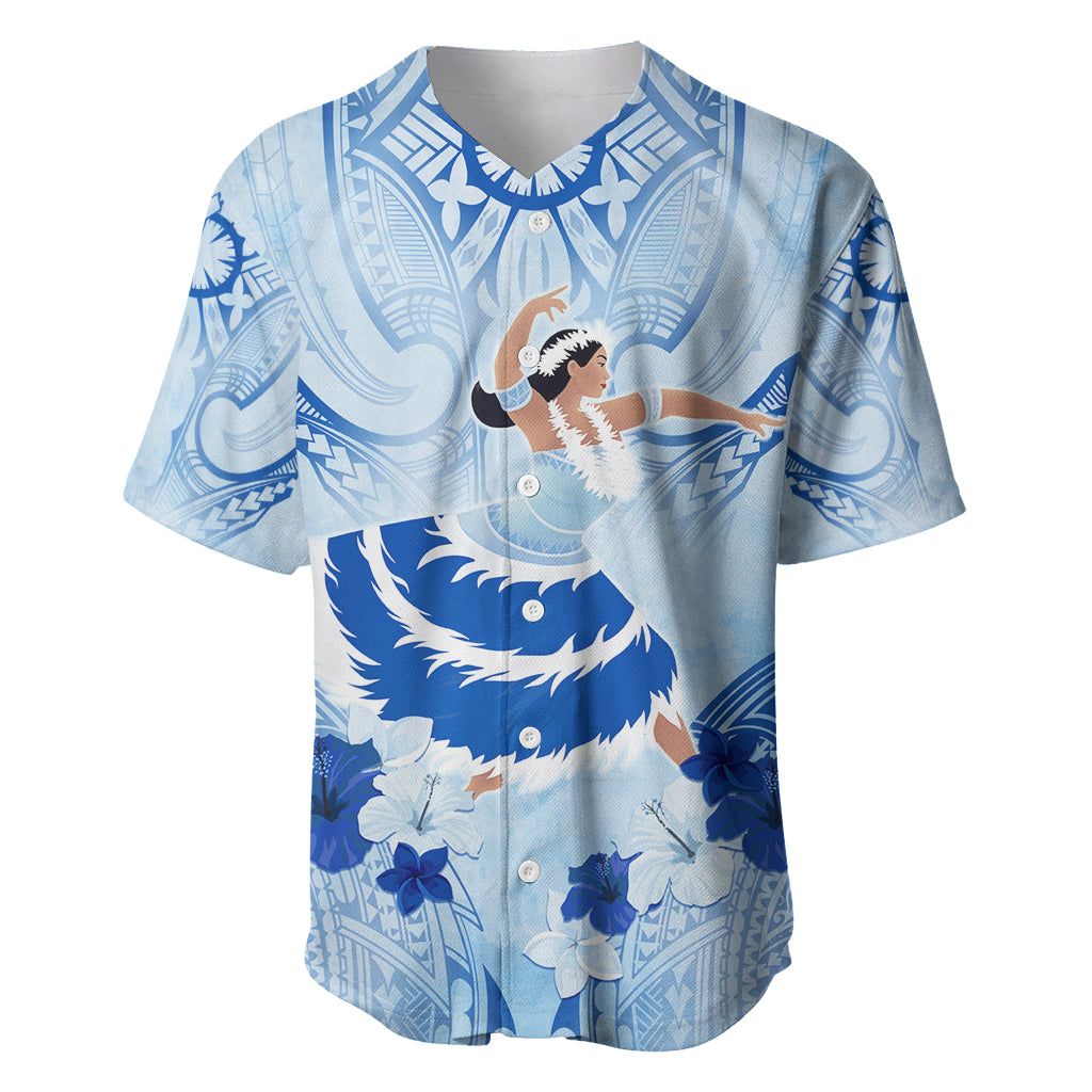 Cook Islands Women's Day Baseball Jersey With Polynesian Pattern LT05 Blue - Polynesian Pride