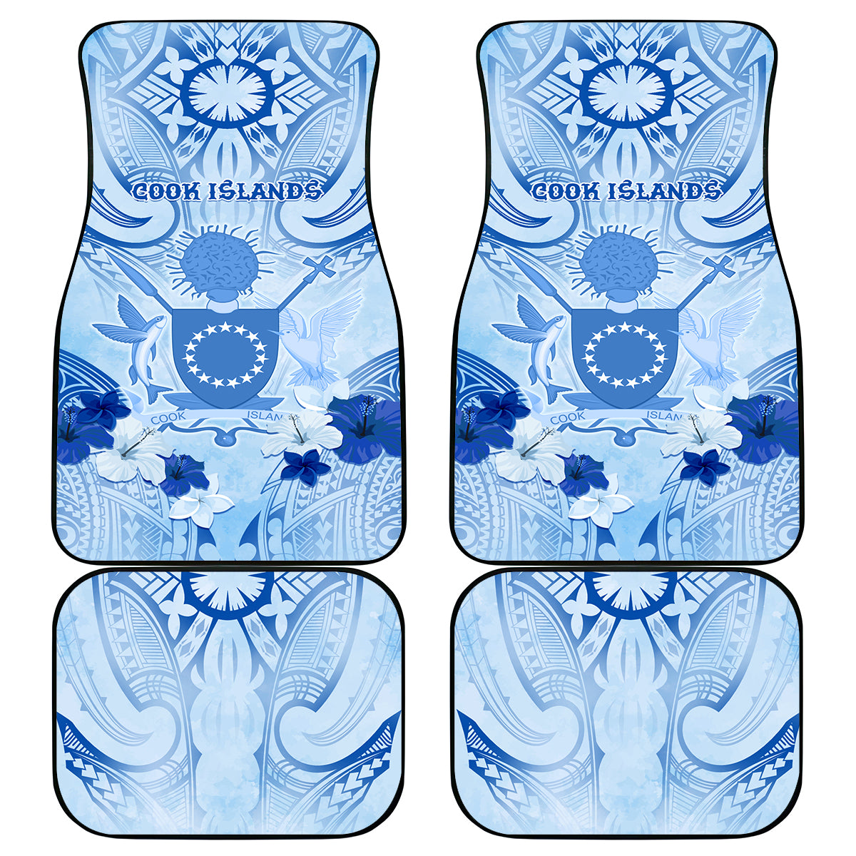 Cook Islands Women's Day Car Mats With Polynesian Pattern LT05 - Polynesian Pride