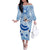 Cook Islands Women's Day Family Matching Off Shoulder Long Sleeve Dress and Hawaiian Shirt With Polynesian Pattern LT05 Mom's Dress Blue - Polynesian Pride