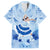 Cook Islands Women's Day Family Matching Short Sleeve Bodycon Dress and Hawaiian Shirt With Polynesian Pattern LT05 Dad's Shirt - Short Sleeve Blue - Polynesian Pride