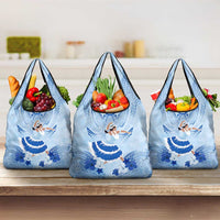 Cook Islands Women's Day Grocery Bag With Polynesian Pattern LT05 3-pack One Size Blue - Polynesian Pride