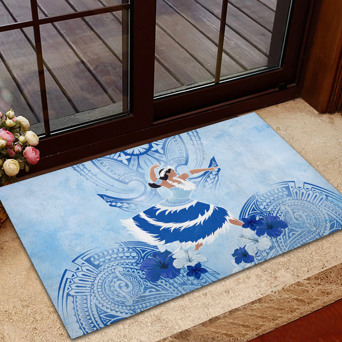 Cook Islands Women's Day Rubber Doormat With Polynesian Pattern LT05 - Polynesian Pride