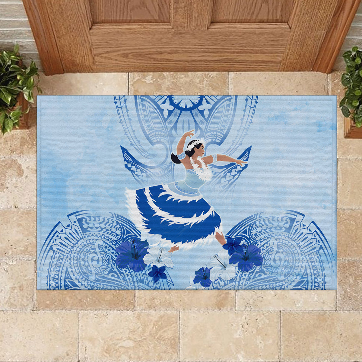 Cook Islands Women's Day Rubber Doormat With Polynesian Pattern LT05 - Polynesian Pride