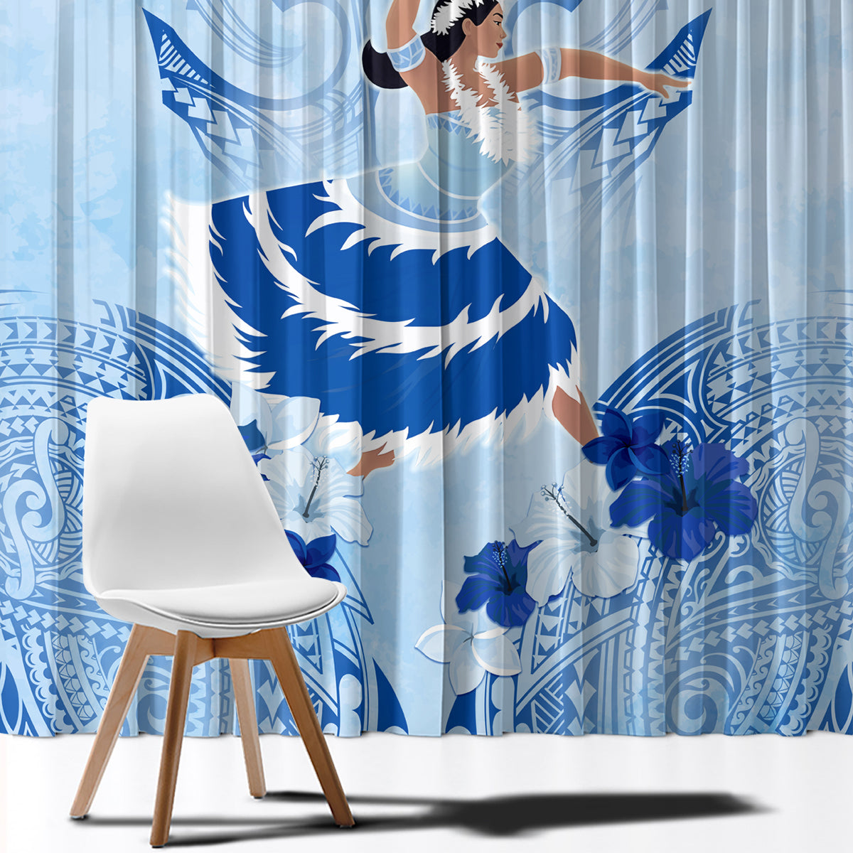 Cook Islands Women's Day Window Curtain With Polynesian Pattern LT05 - Polynesian Pride