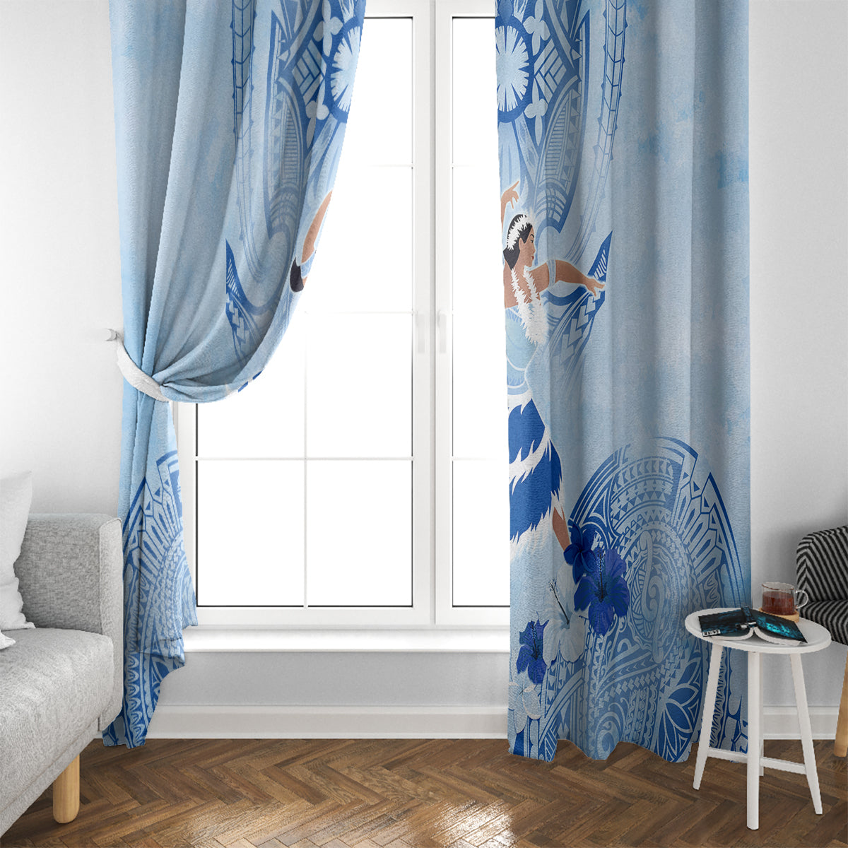 Cook Islands Women's Day Window Curtain With Polynesian Pattern LT05 - Polynesian Pride