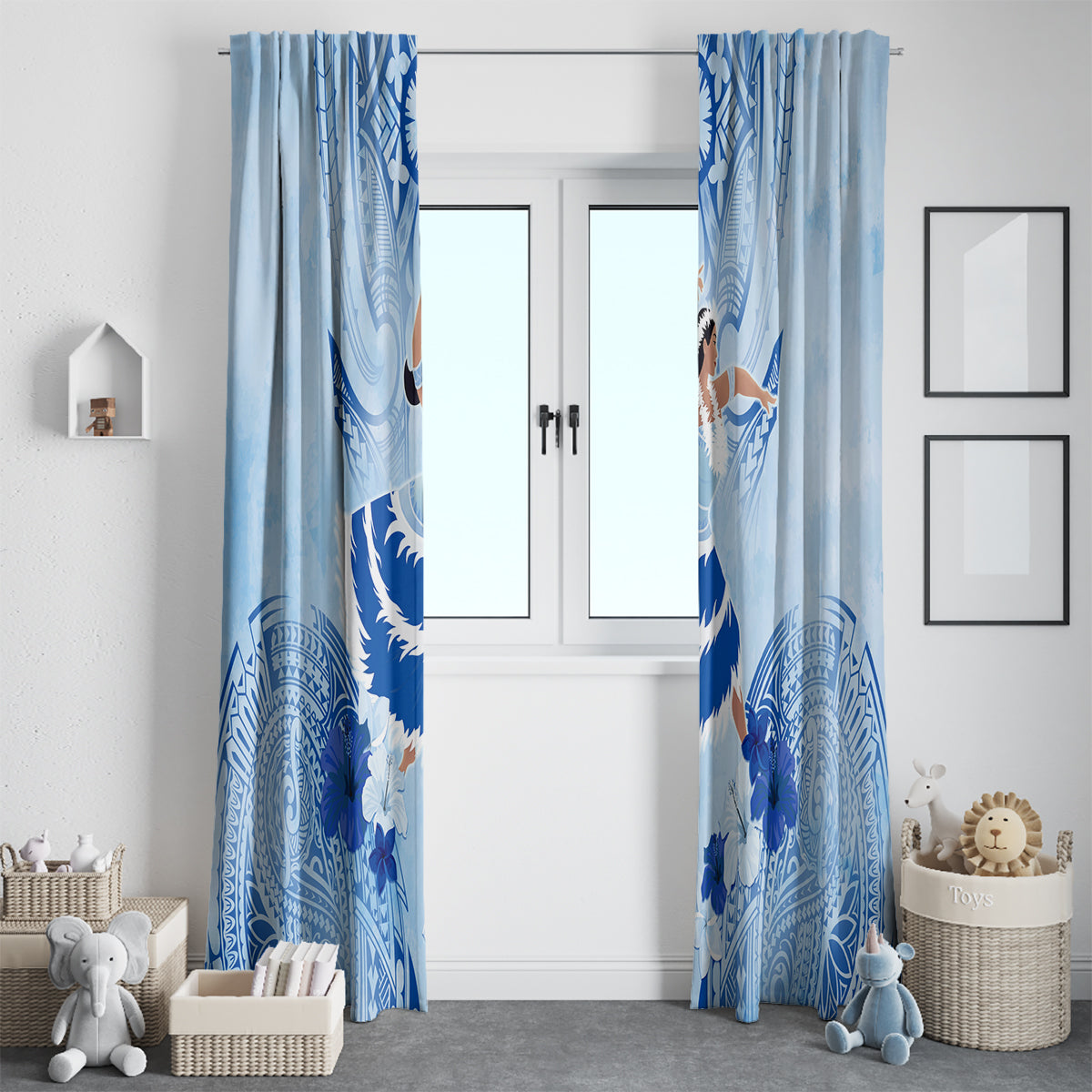 Cook Islands Women's Day Window Curtain With Polynesian Pattern LT05 - Polynesian Pride