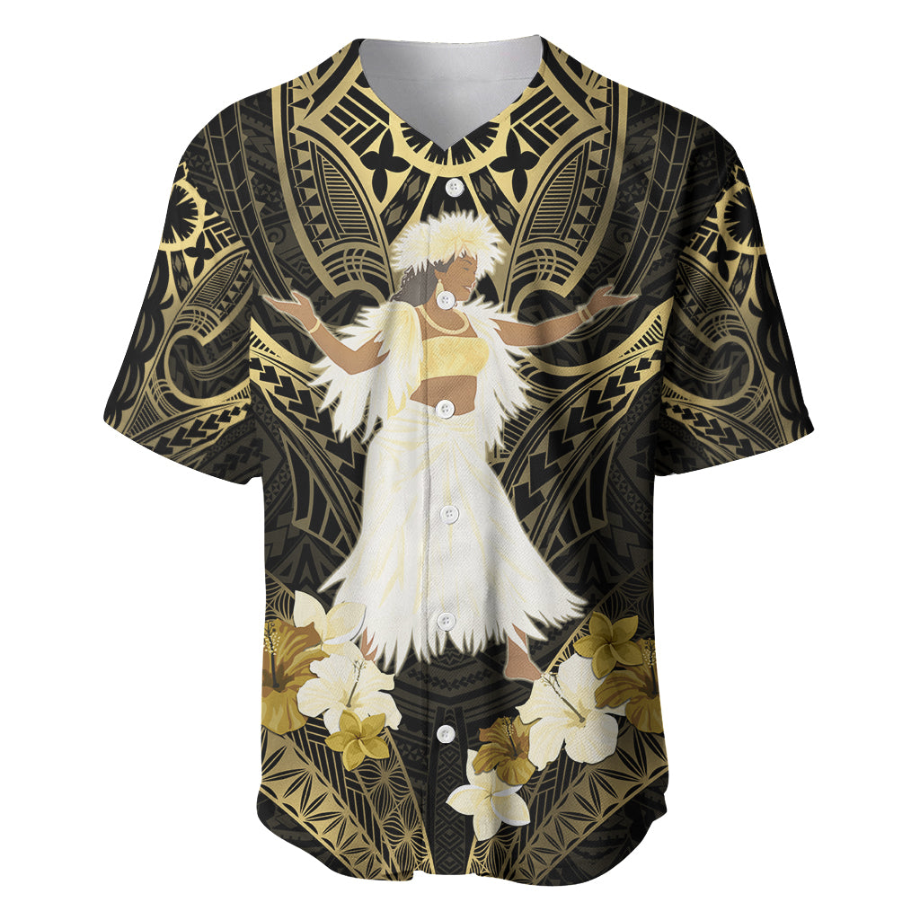 Niue Women's Day Baseball Jersey With Polynesian Pattern LT05 Gold - Polynesian Pride