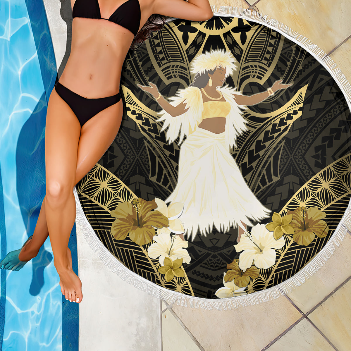 Niue Women's Day Beach Blanket With Polynesian Pattern LT05 - Polynesian Pride