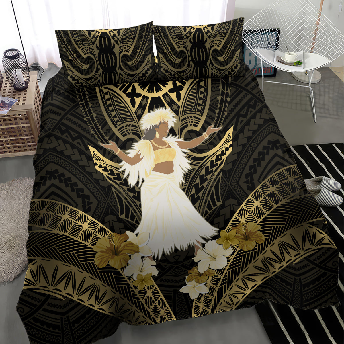 Niue Women's Day Bedding Set With Polynesian Pattern